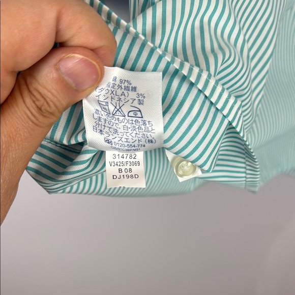 Lands' End Aqua and White Striped Blouse Size 16T - Picture 8 of 10